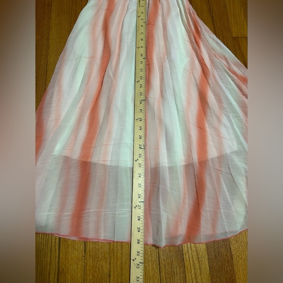 Sans Souci Women’s Midi Skirt Peach Sz S  Pleated Lined  Glam Retro - Picture 2 of 5